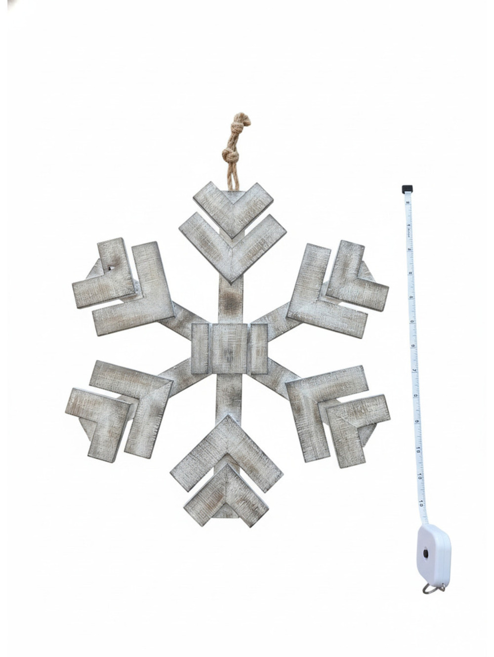 Rustic Wooden Snowflake Wall Hanging Decoration